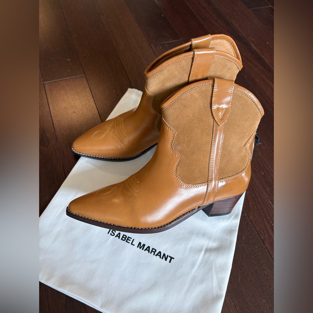 ISABEL MARANT Dewina suede leather cowboy boots US 9 FR 40 New - Picture 8 of 13